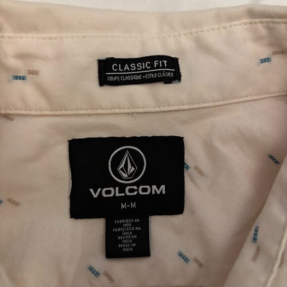 Volcom Men’s Short Sleeved, Button Down Shirt, Cream, Size Medium - Picture 3 of 8
